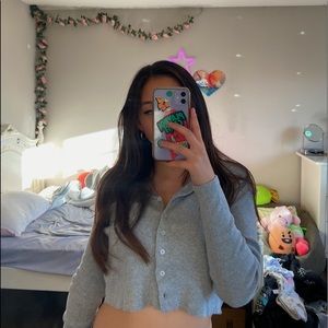 JOHN GALT gray collared button up tee